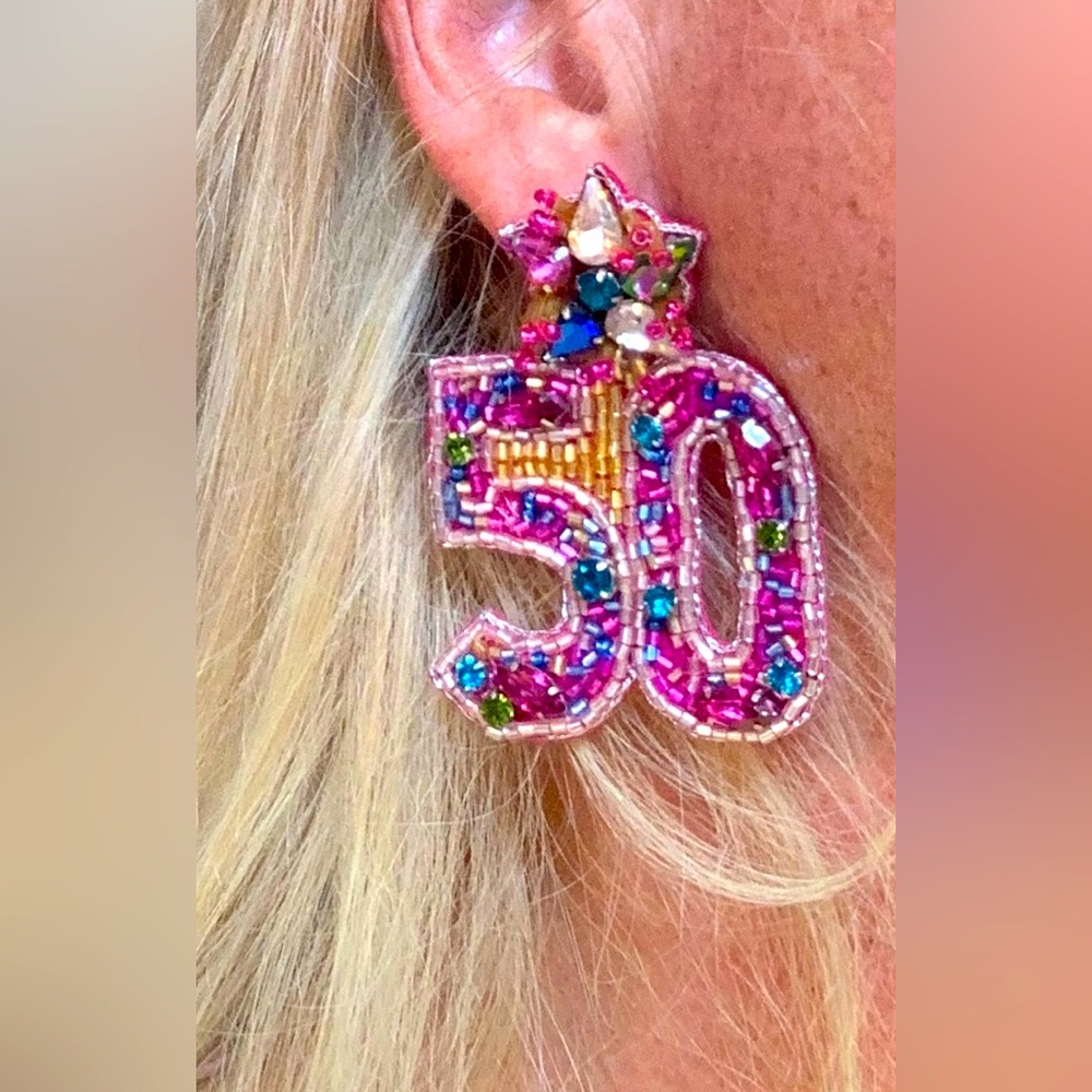 Custom 50th Earrings